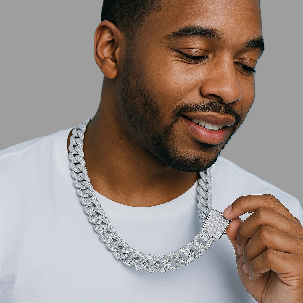 CHATOYANT 14MM Silver Chain Necklace