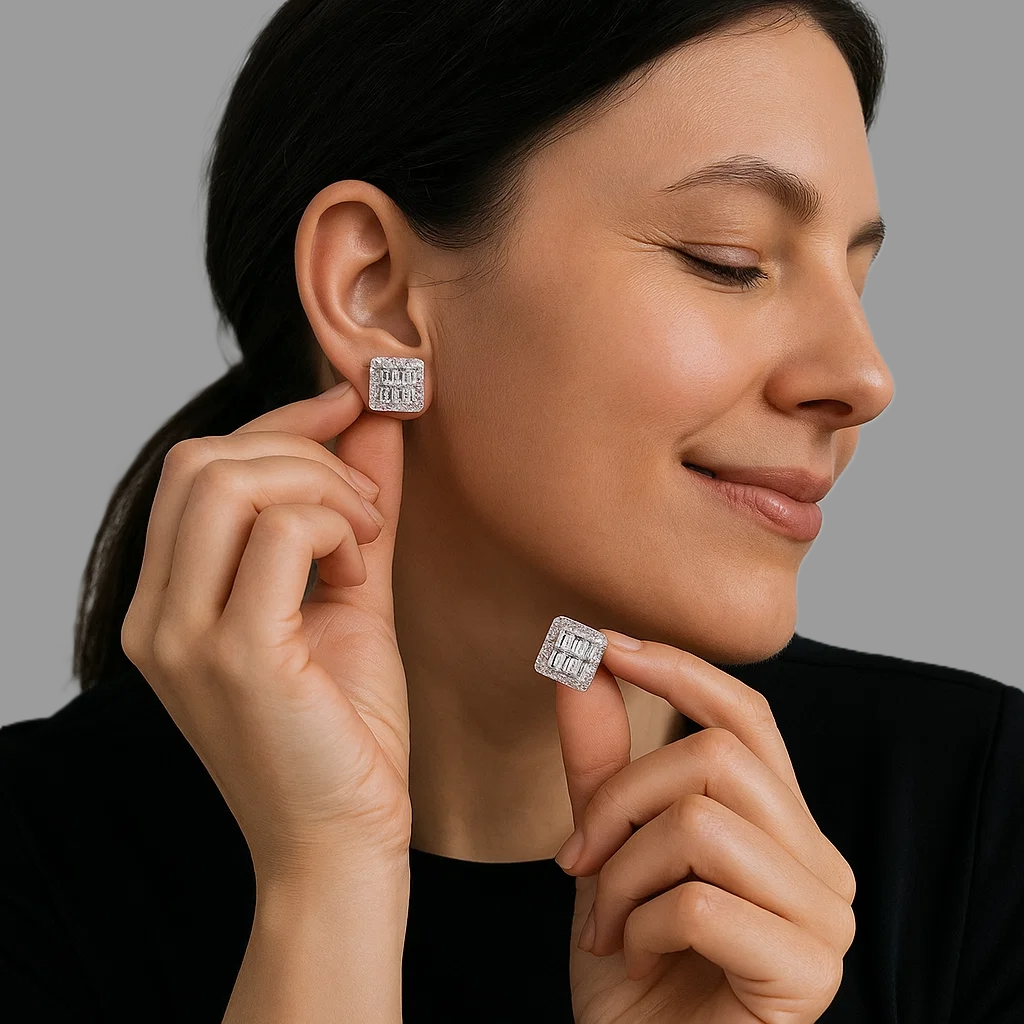 CADENZA Silver Ear Rings